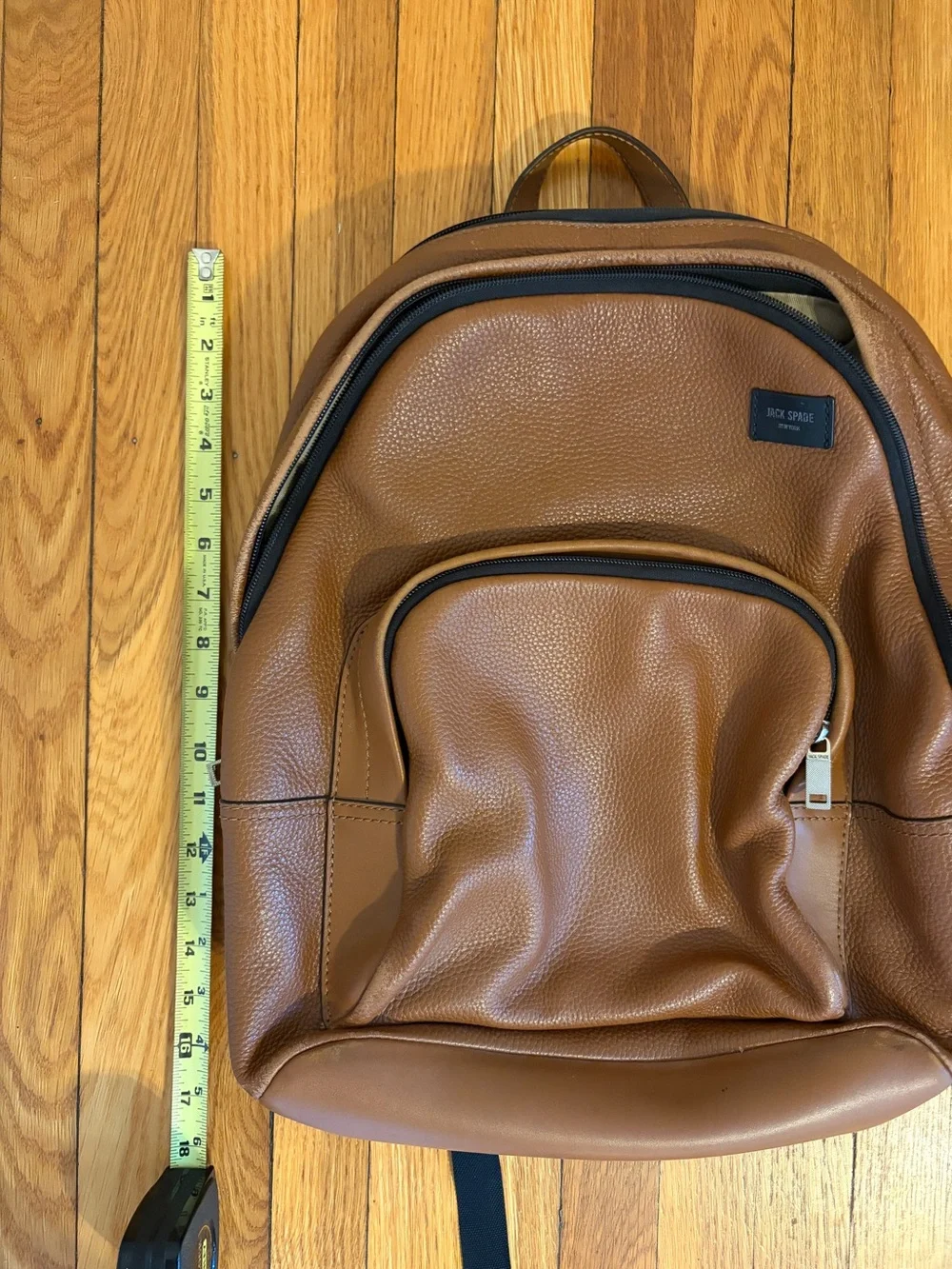 Jack Spade Men's Tan Leather Backpack *See Description